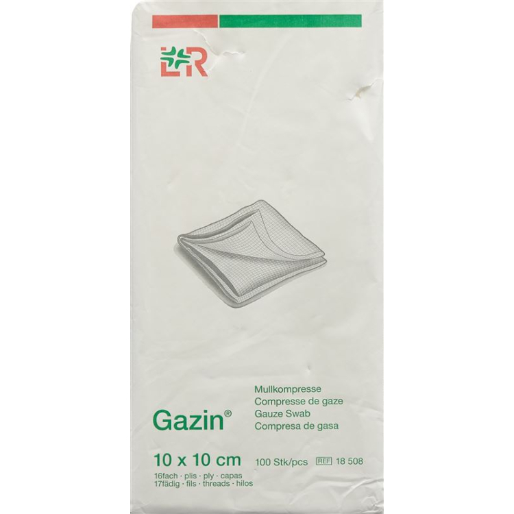 Gazin Mullkompressen 10x10cm 16-fach unsteril 100 Stk