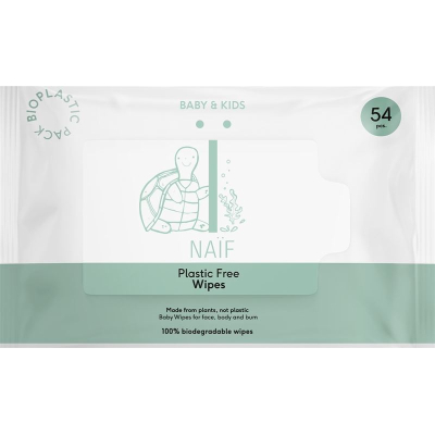 Naif plastic-free baby wipes 54 pcs