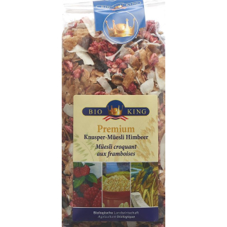 Bioking premium crunchy muesli raspberry organic bag 375 g