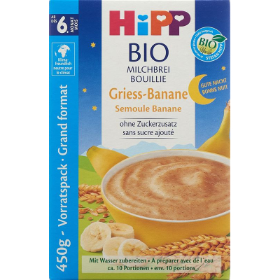 HIPP Gute Nacht Bio Milchbr Semolina Ban (new)