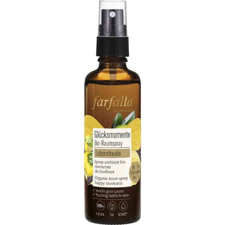 farfalla Bio-Raumspray Lebensfreude Vanille-Mandarine Glücksmomente 75 ml