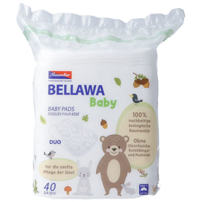 BELLAWA ბავშვის ბამბის ბალიშების ჩანთა 40 ც