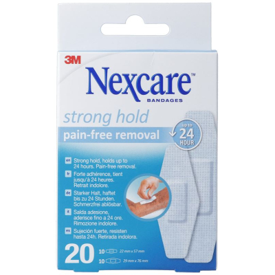 3m nexcare strong hold pain free removal 2 duże zestawy 20 sztuk