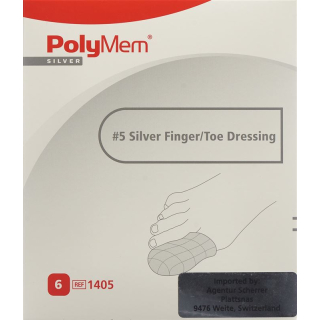 PolyMem finger/ toe bandage silver XXL No.5 6 pcs