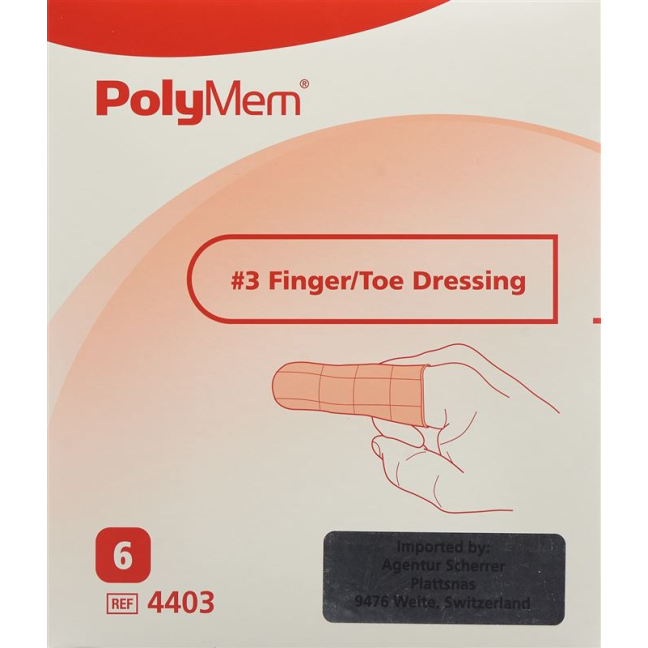 PolyMem finger/ toe bandage L No.3 6 pcs