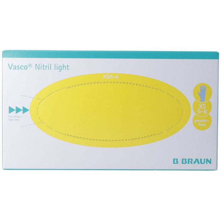 Vasco Nitril Light 검사용 장갑 XS, 라텍스 프리, 100개