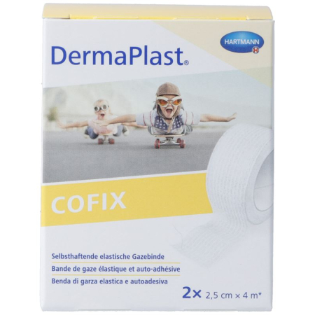 DermaPlast CoFix 2.5cmx4m Weiss 2 Stk - Beeovita