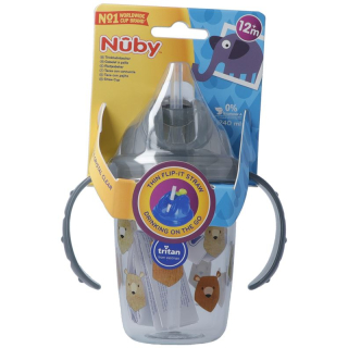 Nuby Flip-It aus TRITAN Twin Handle Trinkhalmflasche 240 ml