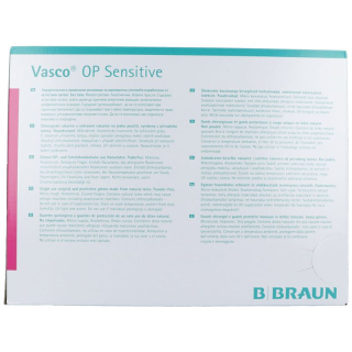 Vasco OP Sensitive gloves size 9.0 sterile latex 40 pairs