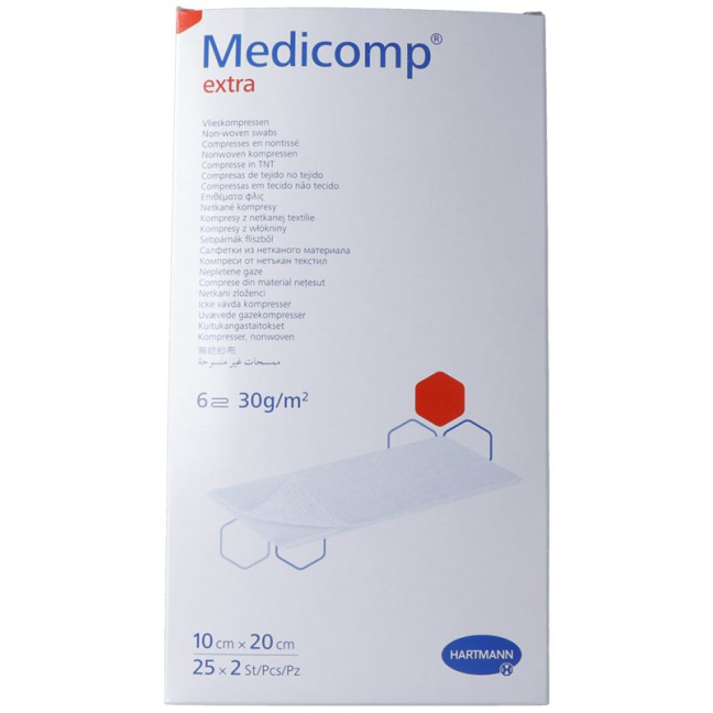 Medicomp Extra 6 fach S30 10x20cm stérile 25 x 2 Stk