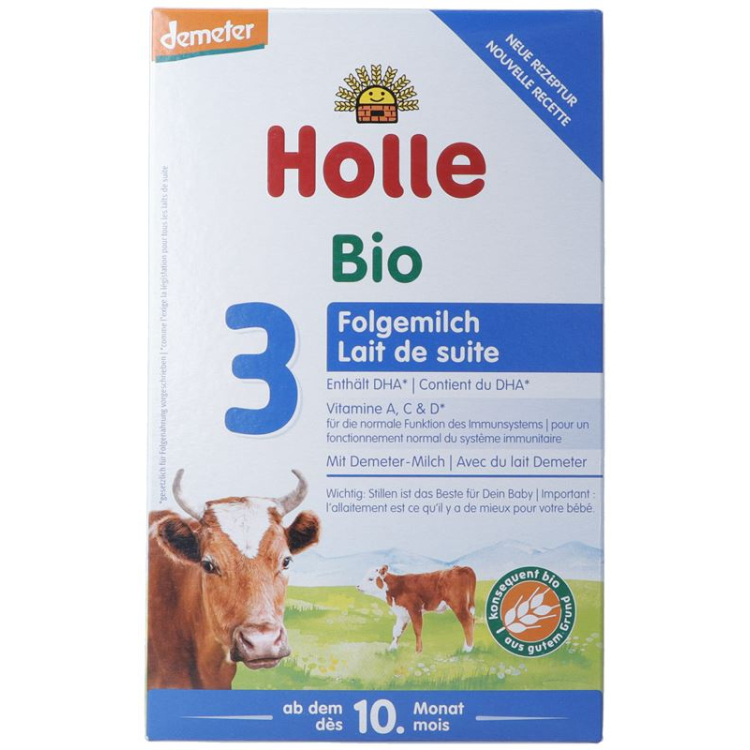 Holle Bio-Folgemilch 3 Kartong 600 g