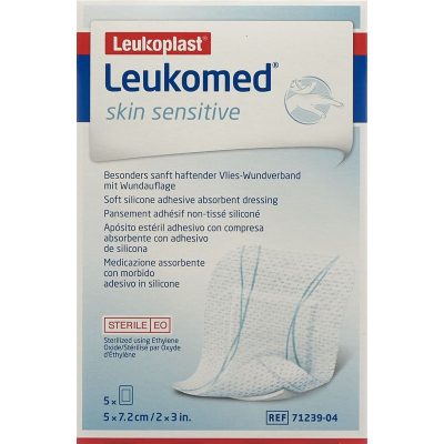 Leukomed skin sensitive 5x7,2cm 5 stk