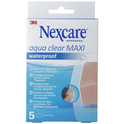 3m nexcare aqua clear maxi មិនជ្រាបទឹក 59x88mm 5 stk