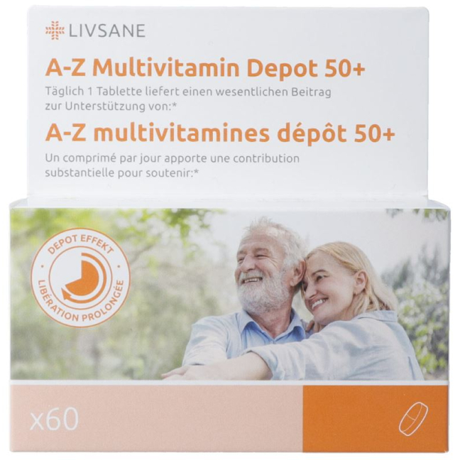 Livsane A-Z Multivitaminų saugykla 50+ Tabl 60 Stk