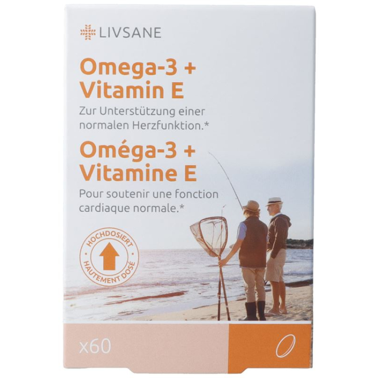 Livsane Omega-3 + ვიტამინი E Kaps CH ვერსია 60 Stk