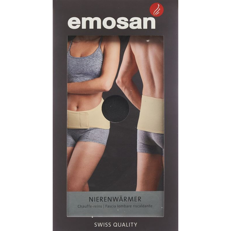 emosan Ultra kidney warmer Velcro S gray with Swisstag