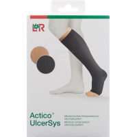Actico UlcerSys compression stocking system S long black / sand