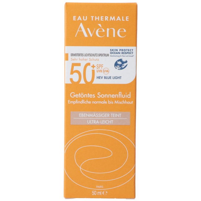 AVENE SUN Sonnenfluid getönt SPF50+ - Tinted Sun Cream for Sensitive Skin