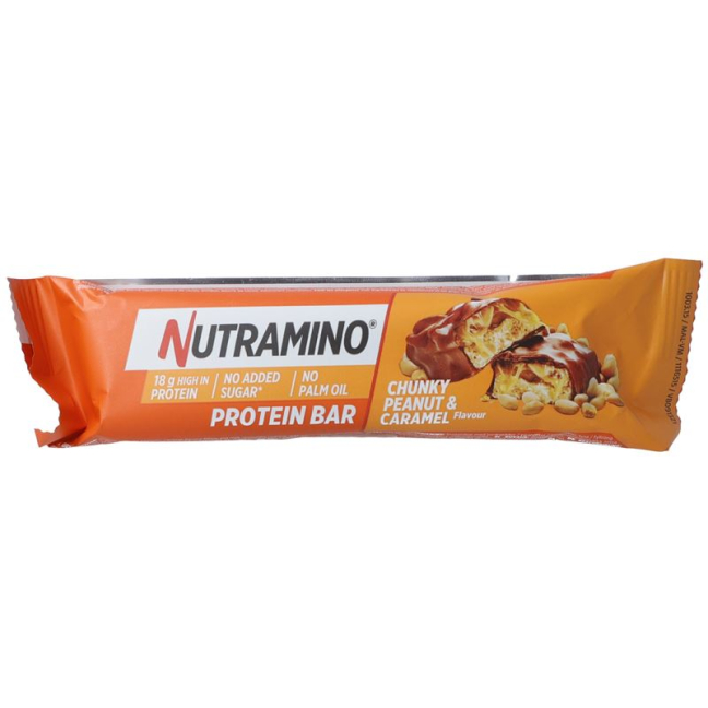 NUTRAMINO プロテインバー チャンキー ピーナッツ & キャラメル 55 g