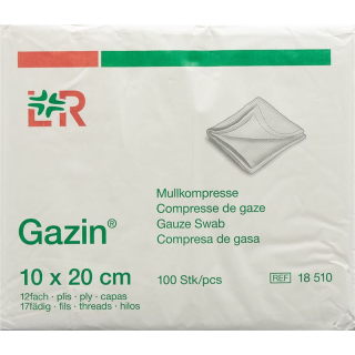 Gázové tampony Gazin 10x20cm 12vrstvé/17 nití s ​​RK 100 ks