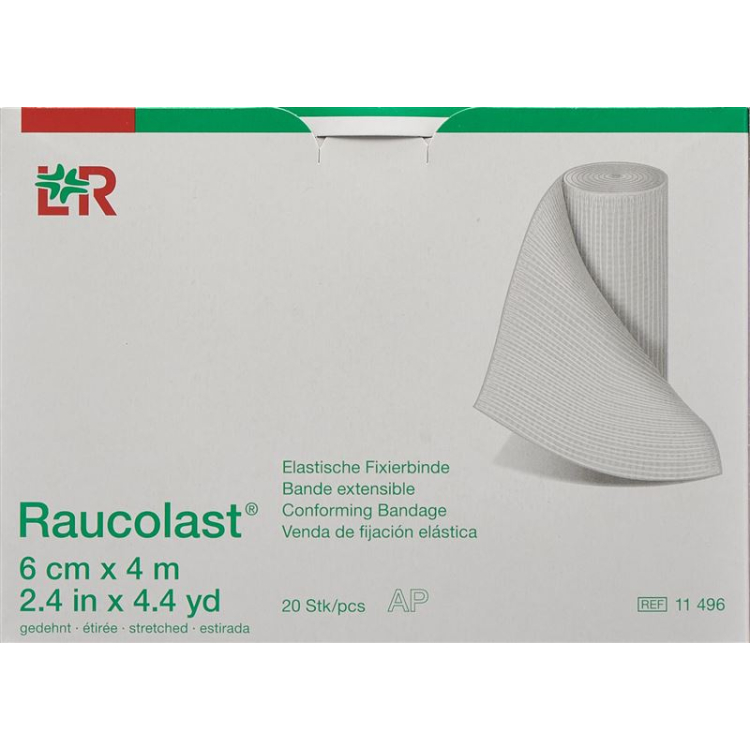 Raucolast bendaggio elastico di fissaggio 6cmx4m 20 pz