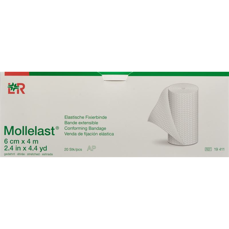 Mollelast venda fijacion elastica 6cmx4m blanca 100uds