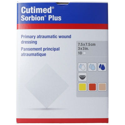 Cutimed sorbion plus 7.5x7.5cm 10 pcs