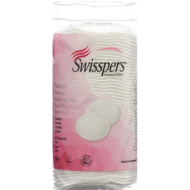 Swisspers Premium Pads - Oval Cotton Pads for Makeup Removal