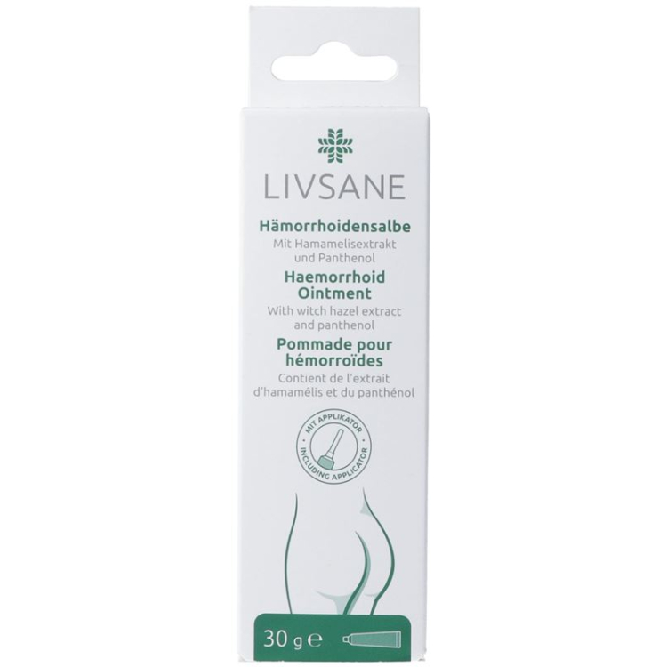 Livsane Hämorrhoidensalbe tube 30 ក្រាម។