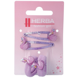 Herba Kids Clips + hair ties 1 4 pcs