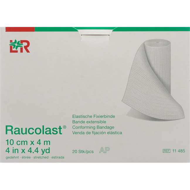 Raucolast elastisk fikseringsbandage 10cmx4m 20 stk