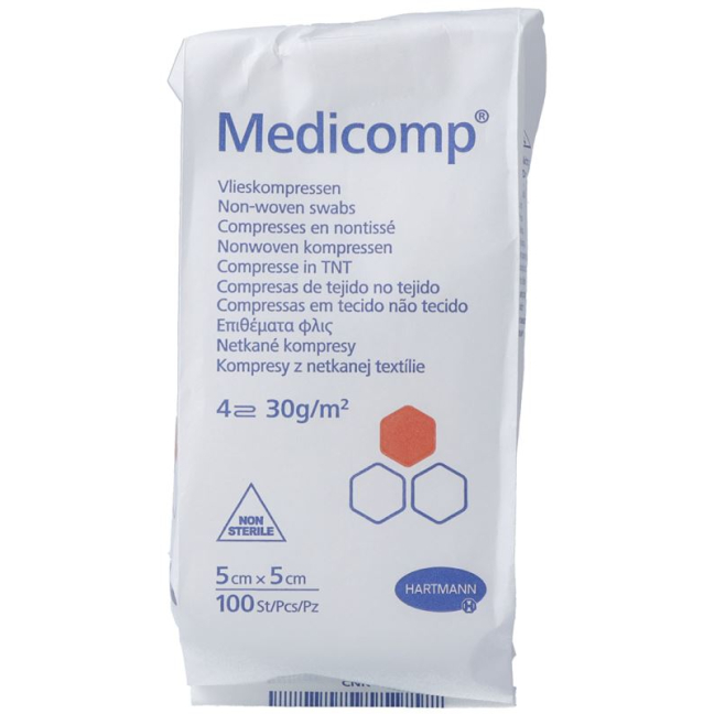 Medicomp 4 fach S30 5x5cm nesterilno Btl 100 Stk