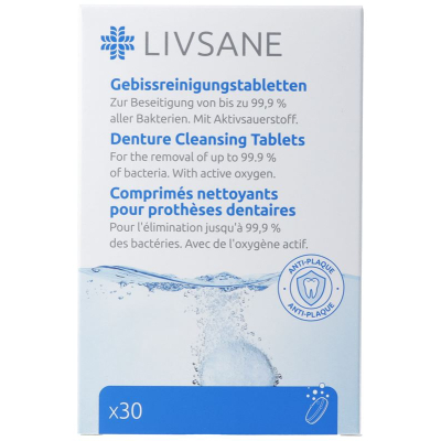 Livsane denture cleaning tablets 30 pcs