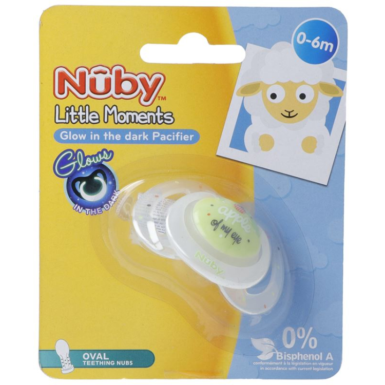 Nuby Leuchtnuggi Little Moments 0-6 Monate ovale ფორმა