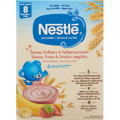 Nestlé Milchbrei Banane Erdbeere and Vollkorncerealien 8 Monate 450 гр