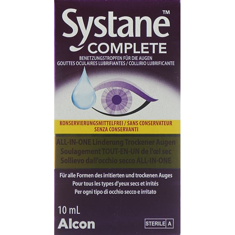 Systane Complete Benetzungstropfen ohne Konservierungsmittel Fl 10 មីលីលីត្រ