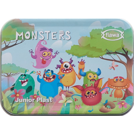 FLAWA Junior Plast Strips Boîte Métal Monstres