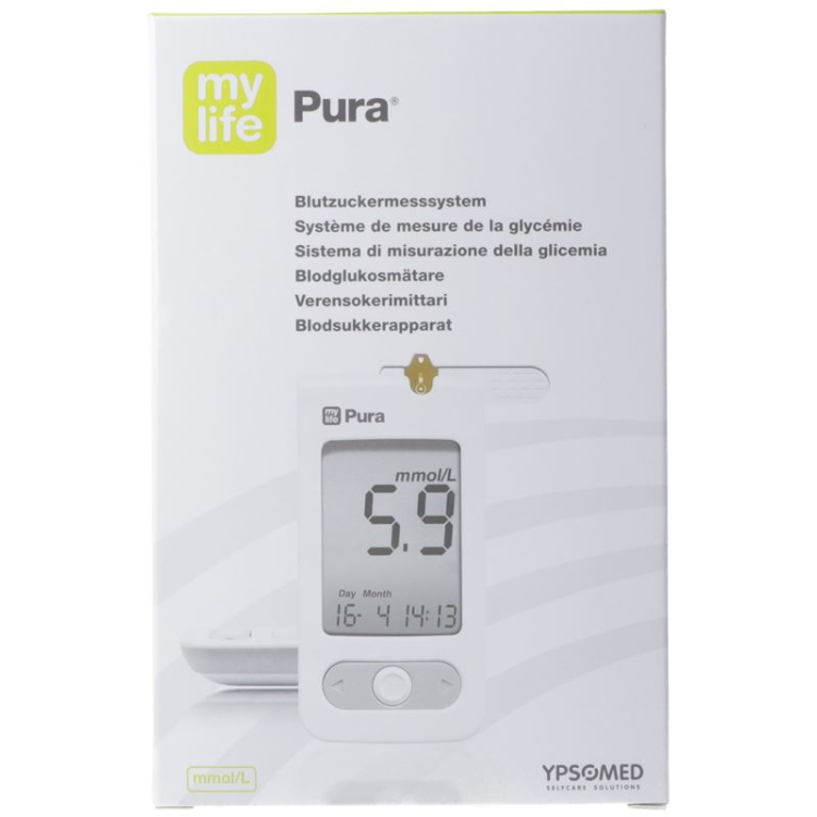 mylife Pura Blutzuckermessgerät Kit mmol/L