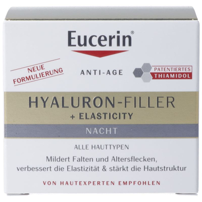 Eucerin hyaluron-filler + elasticity nachtpflege topf 50 мл