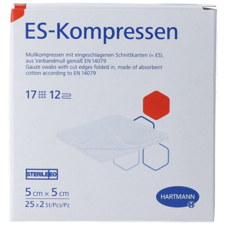 HARTMANN ES-Komprese T17 5x5cm 12f st