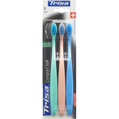 Trisa zahnbürste compact soft trio minkštas