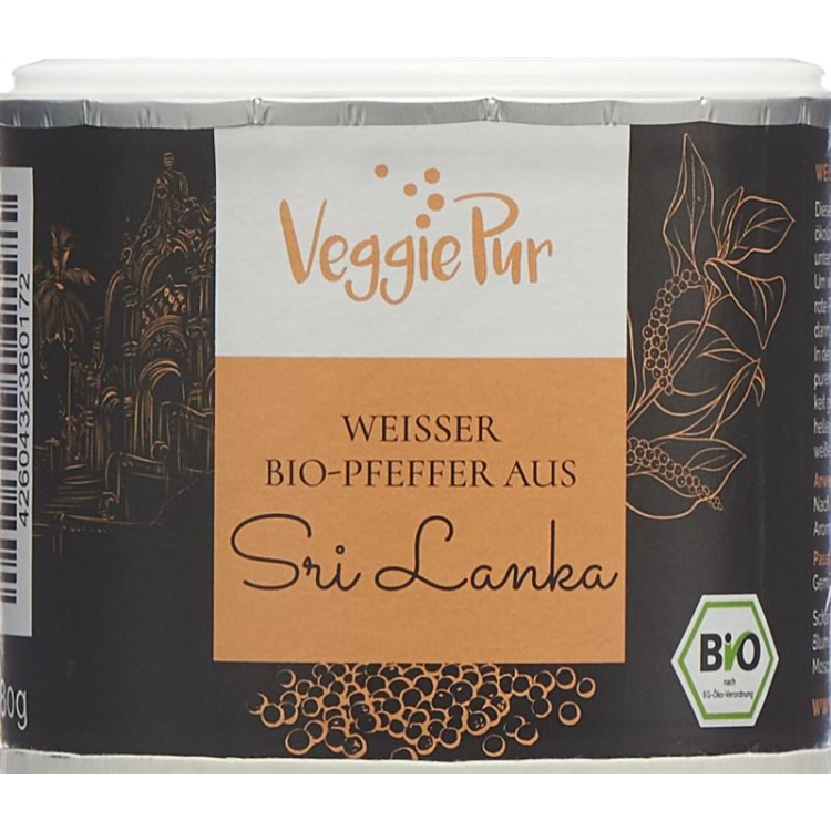 VeggiePur Weisser Pfeffer Bio ze Sri Lanki Ds 80 g