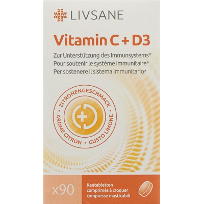 LIVSANE Vitamina C+D3 chewable tablets