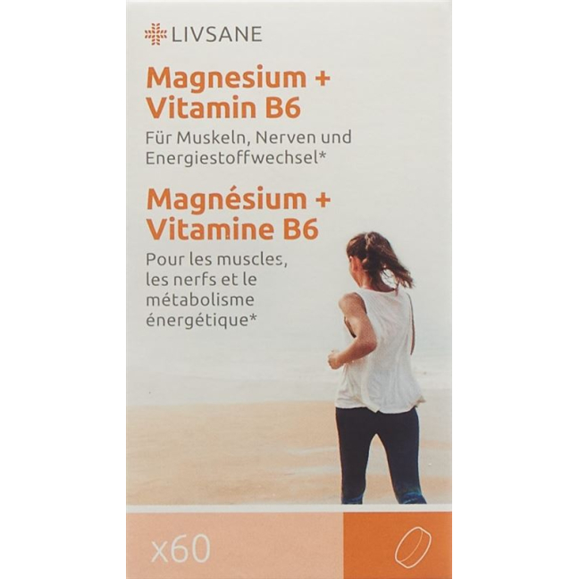 Livsane マグネシウム + ビタミン B6 タブレット Ds 60 Stk