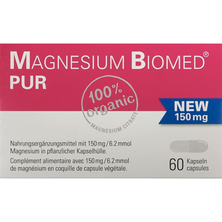 Магнезий Биомед PUR Kaps 150 mg 60 Stk