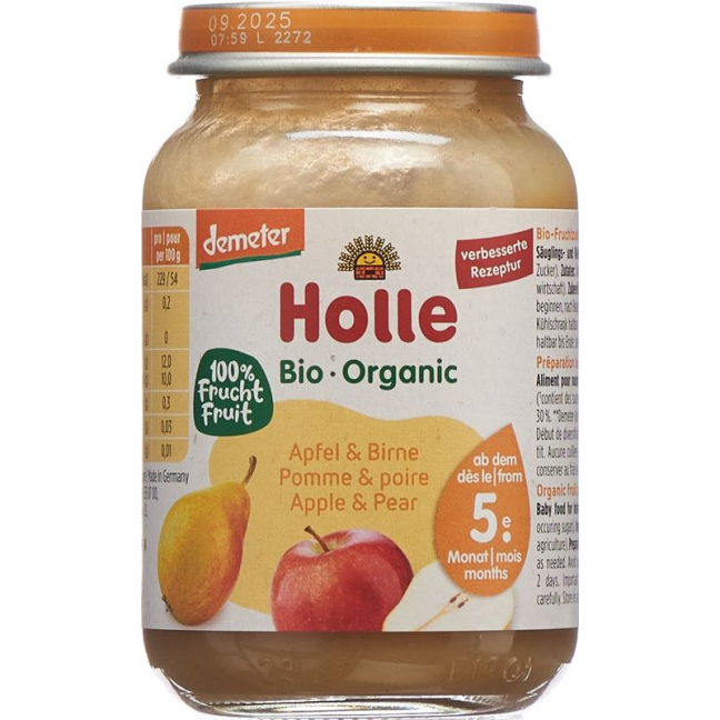 Holle Apfel dan Birne Glas 190 g