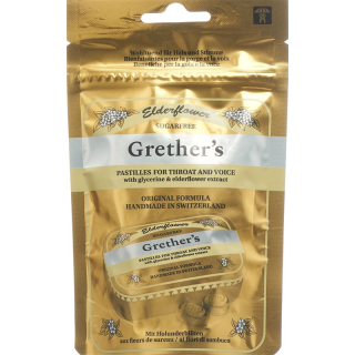 Grethers Elderflower Pastilles without Sugar Bag 110 g