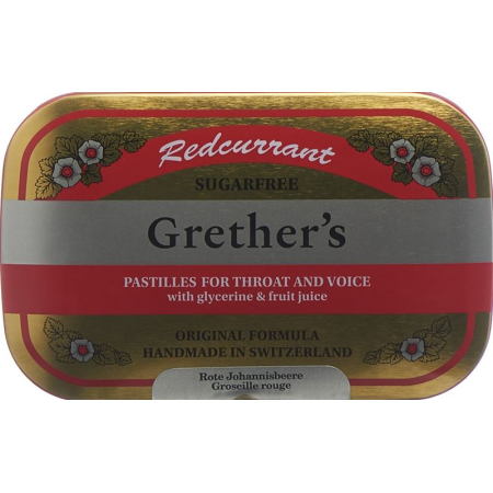 Grethers Red Currant ויטמין C Pastillen ohne Zucker Ds 110 גרם