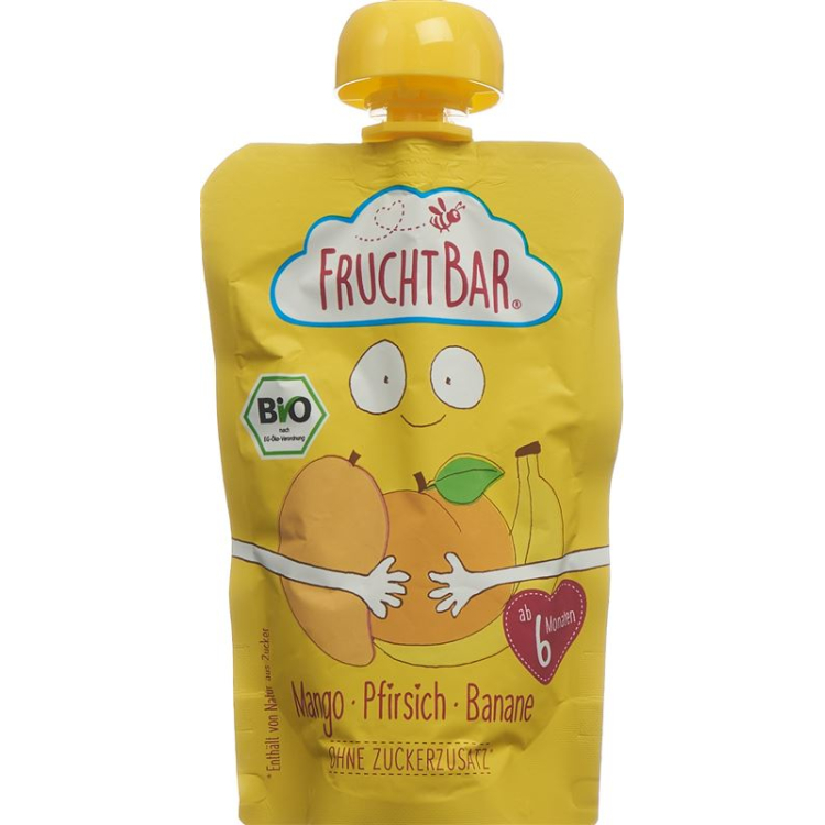 FRUCHTBAR Fruchtpüree Bio Mango Pfirs Banane