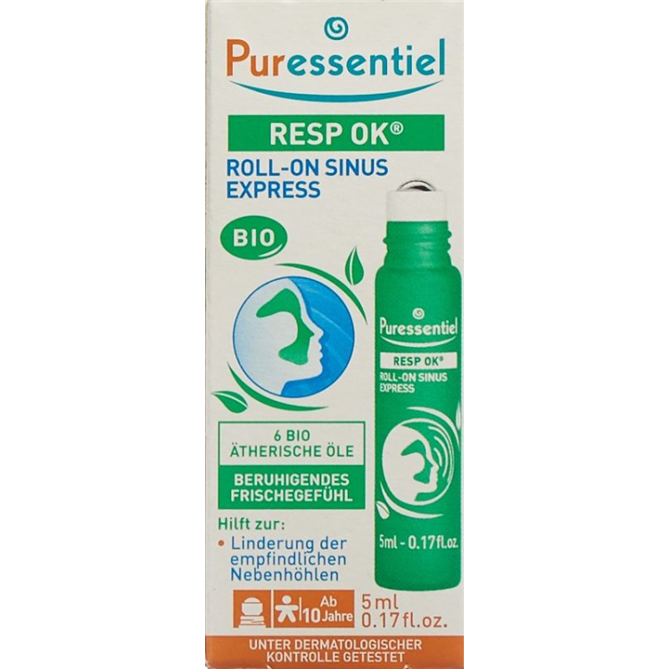 Puressentiel Respiratory Sinus Roll-on eeterlike õlidega Bio 5 ml